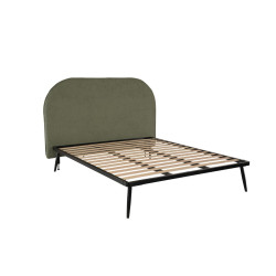 Rounded corner electric slatted frame solid wood bed