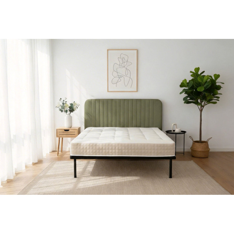 Upholstered headboard king size platform bed with storage