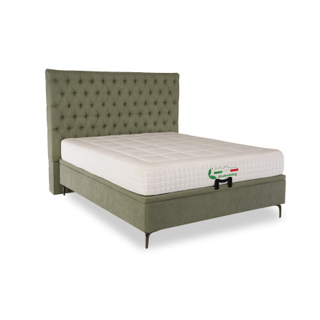 King size canopy bed frame with fabric drapes