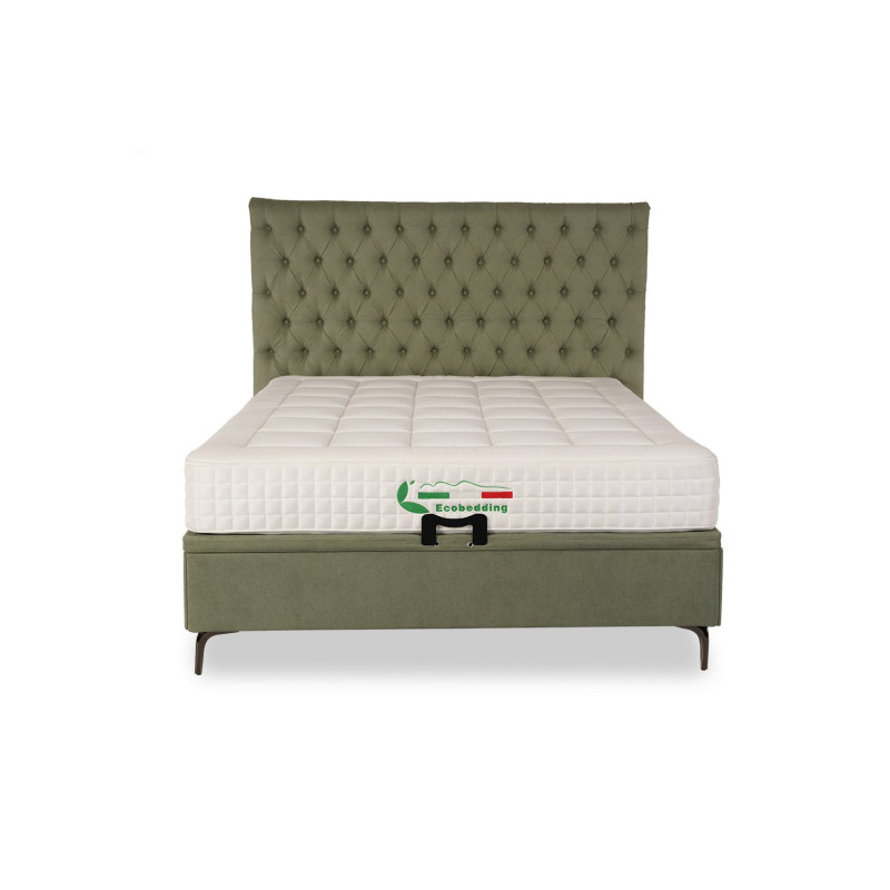 King size canopy bed frame with fabric drapes