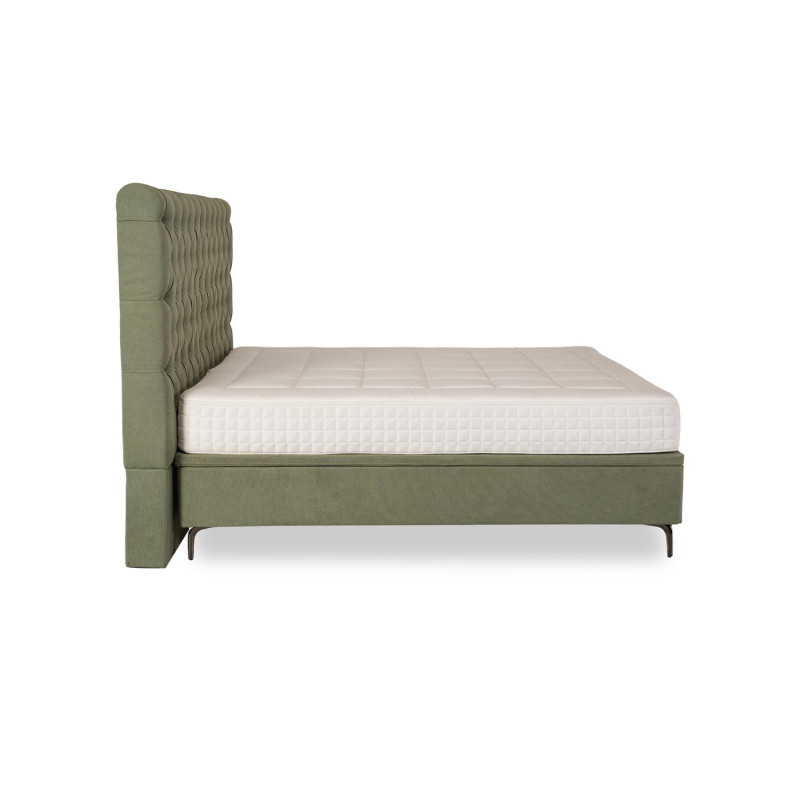 King size canopy bed frame with fabric drapes