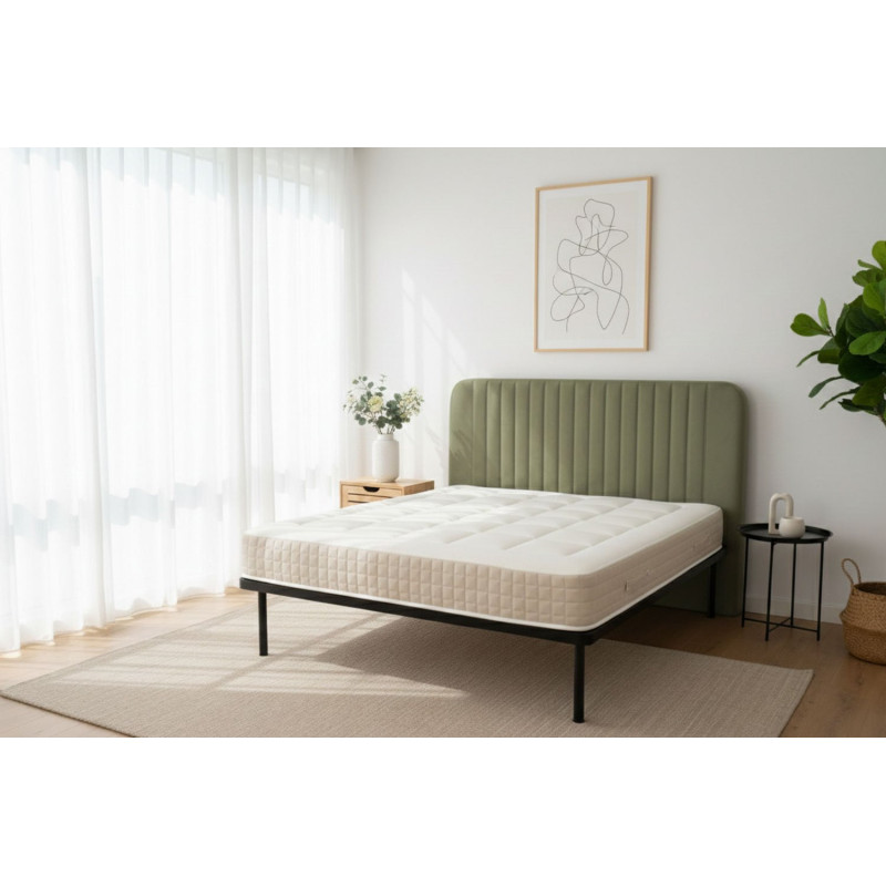 Upholstered headboard king size platform bed with storage