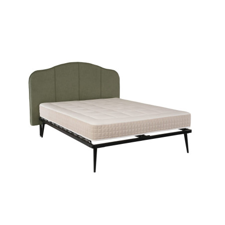 Minimalist metal frame queen bed with underbed drawers
