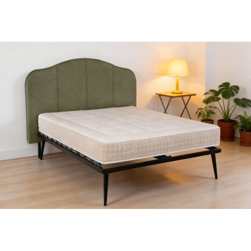 Minimalist metal frame queen bed with underbed drawers