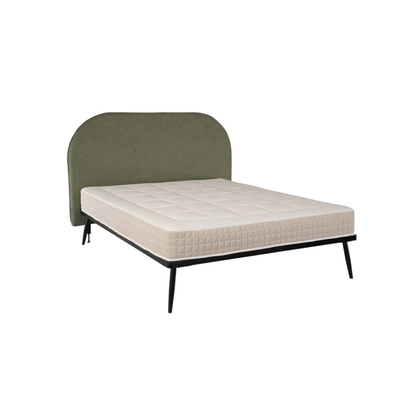 Rounded corner electric slatted frame solid wood bed