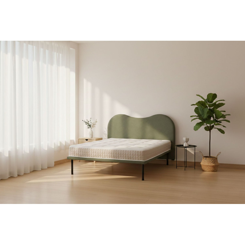 Scandinavian style solid oak slatted bed frame