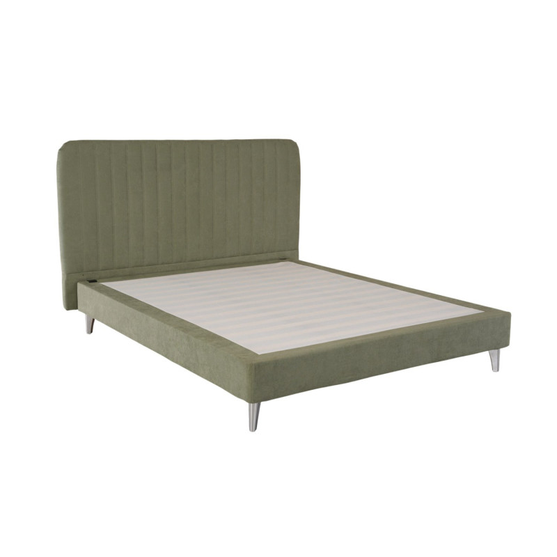 Modern velvet upholstered double bed