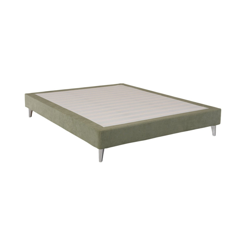 Modern velvet upholstered double bed