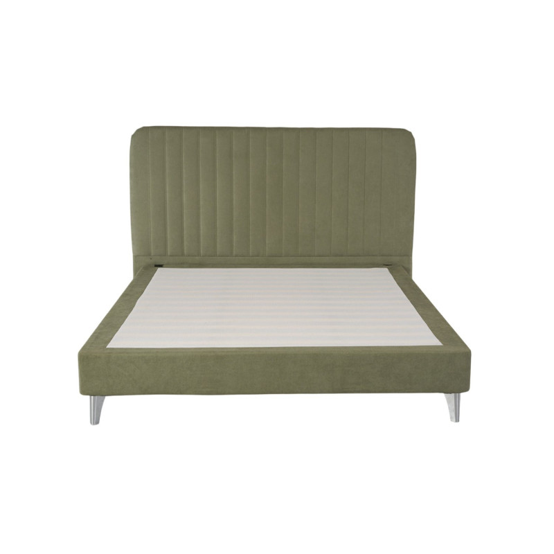 Modern velvet upholstered double bed