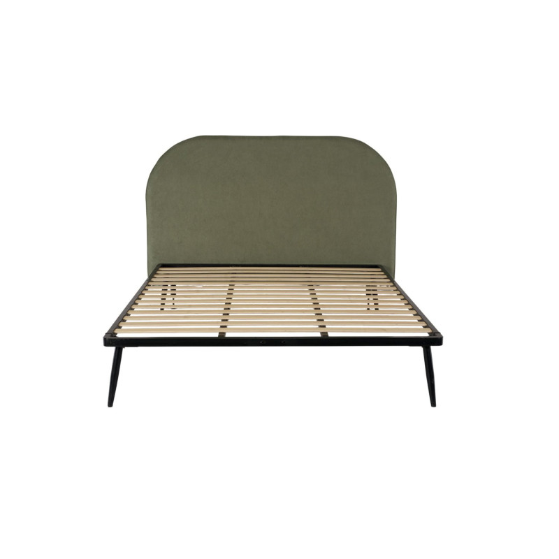 Rounded corner electric slatted frame solid wood bed