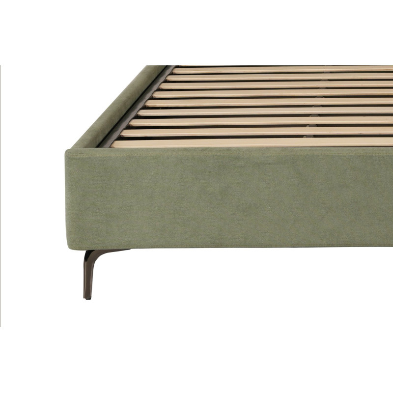 Classic wooden sleigh bed with carved headboard