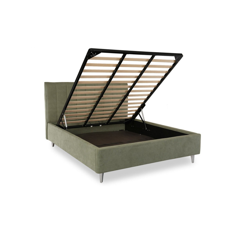 Luxury leather headboard king bed with storage drawers