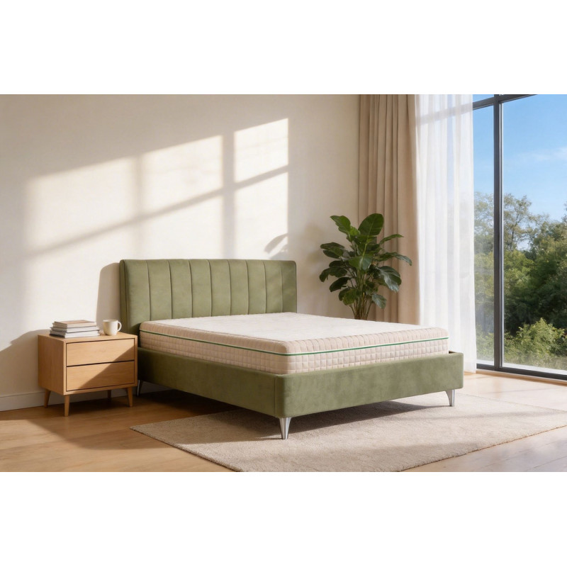 Luxury leather headboard king bed with storage drawers