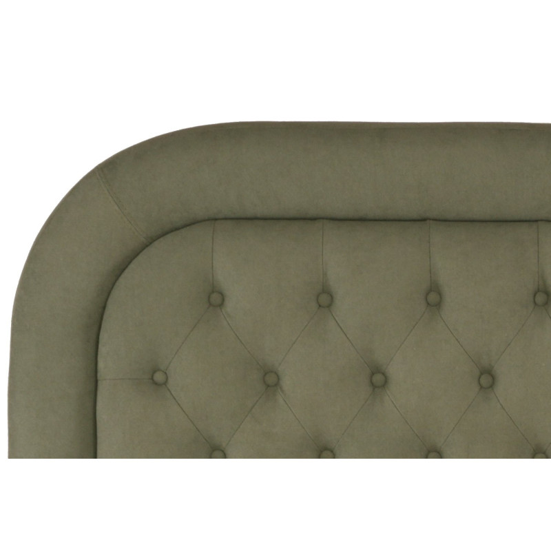 Modern slatted bed with upholstered headboard and storage